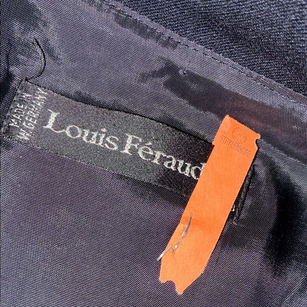 LOUIS FERAUD dress, women 8 VTG EUC Navy Gold Buttons, pocket flaps, lamb's wool - Picture 10 of 17